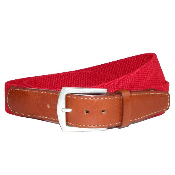 CrookhornDavis Men's Newport Pique Cotton Woven Elastic Belt - Picture 1 of 2